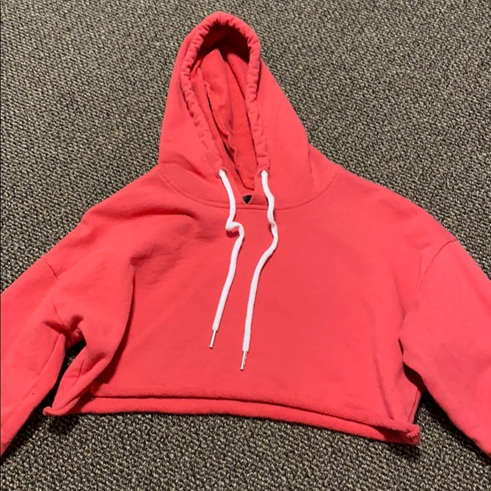Pink cropped forever 21 sweatshirt